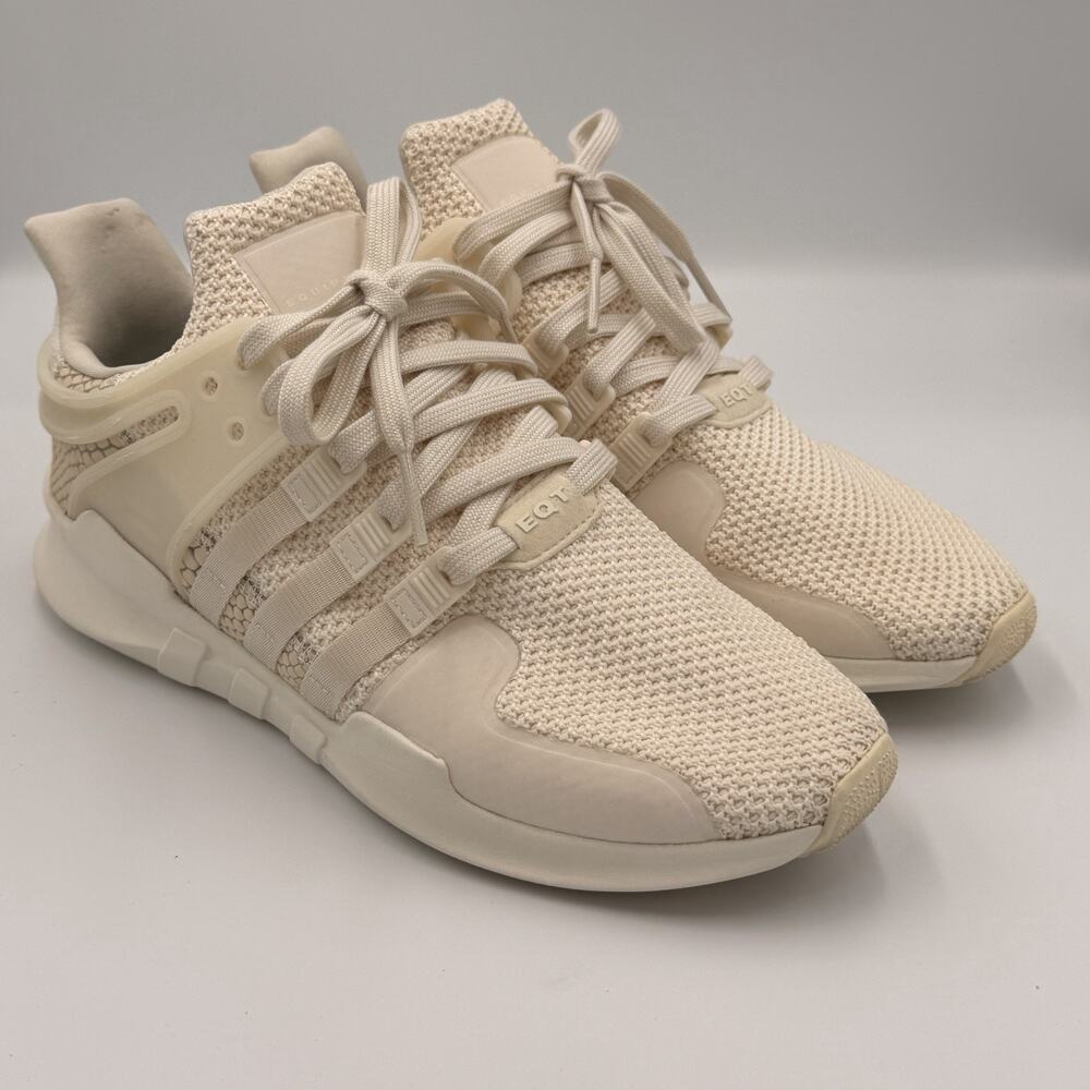 Adidas EQT Support ADV Cream White Snakeskin Detail Shoes Mens BY9586 Size US 9